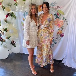 Floral maxi cutout dress
